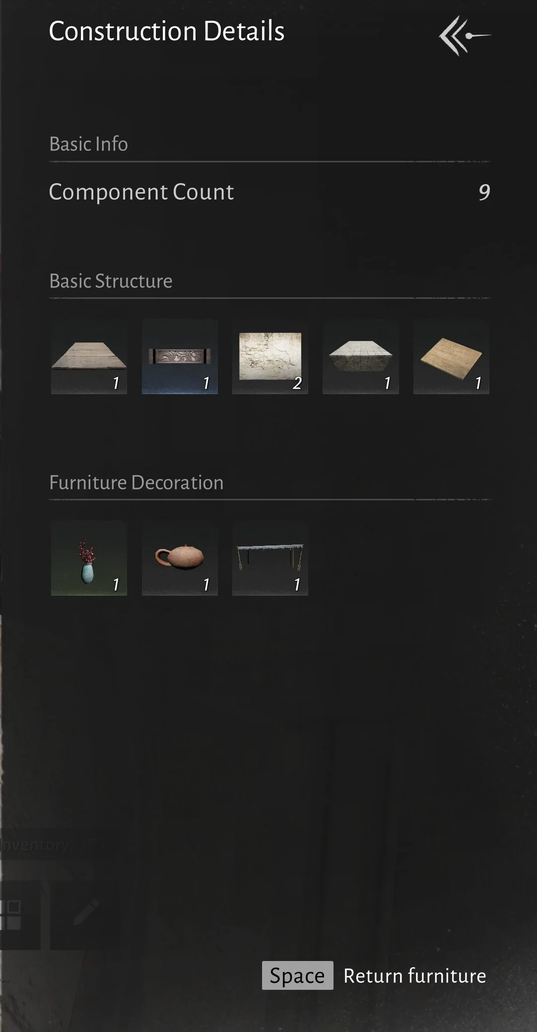 Return furniture button