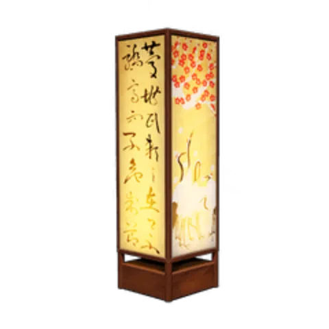 A traditional lamp that illuminates the dark with soft shadows.