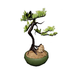 Potted Pine by the Stone