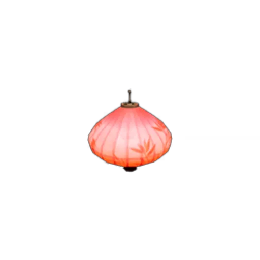 Round Flat Colored Lantern - Red