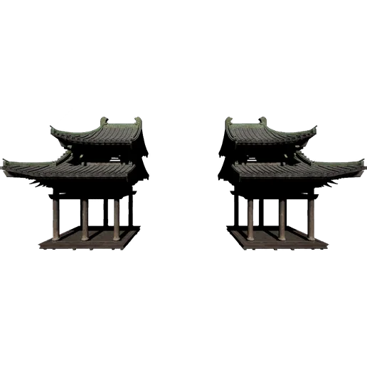 Double-Eave Side Pavilion Component
