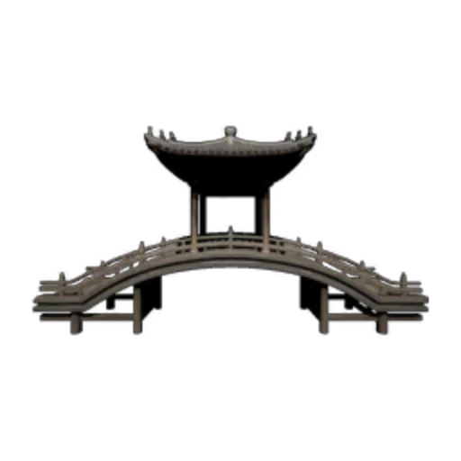 Greenwood Mansion Wooden Bridge with Pavilion