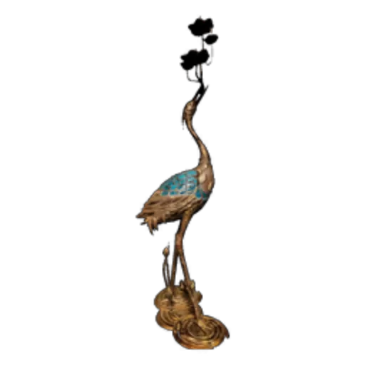 Bronze Crane Statue