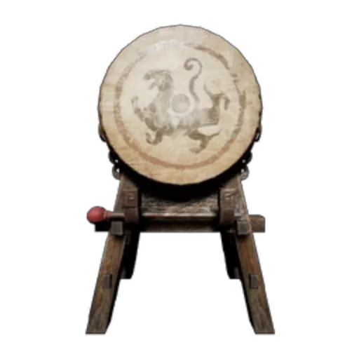 White Tiger Patterned War Drum