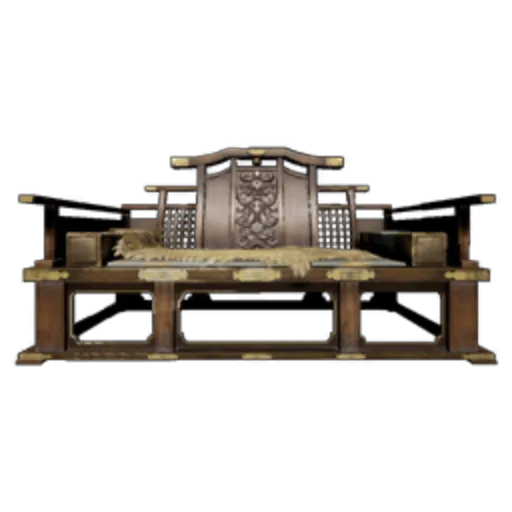 Cushioned Sandalwood Armchair