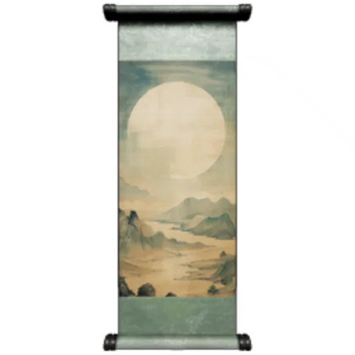 Moonrise Over the River Hanging Painting