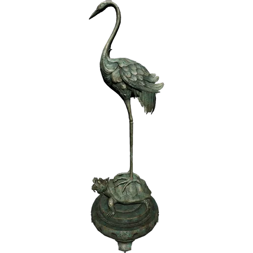 Crane-Head Bronze Statue