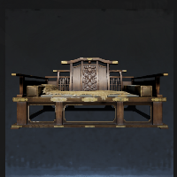 Sandalwood armchair with cushioned seat
