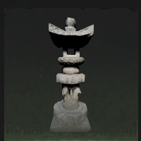 Snowy stone lantern
