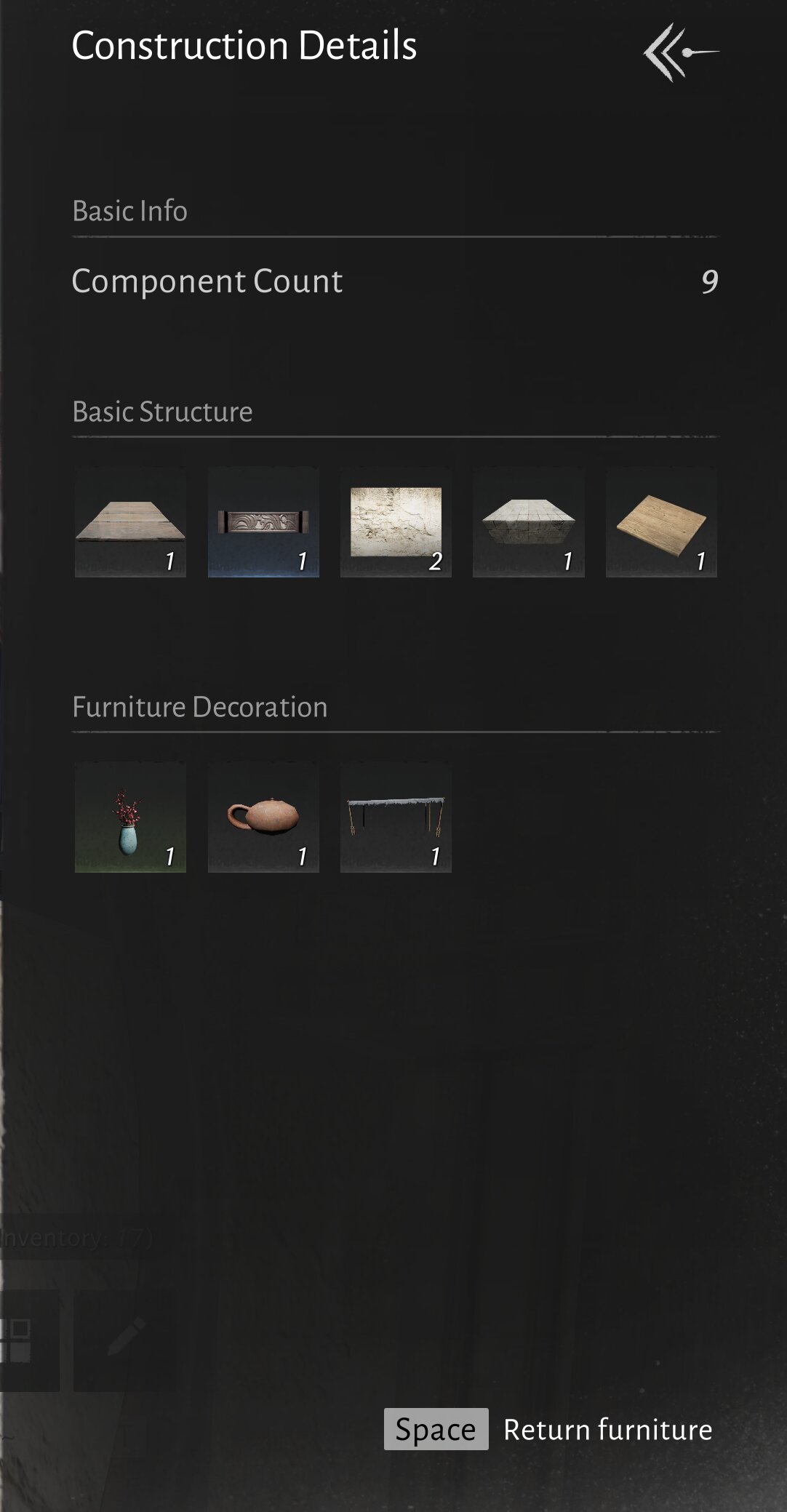 Return furniture button